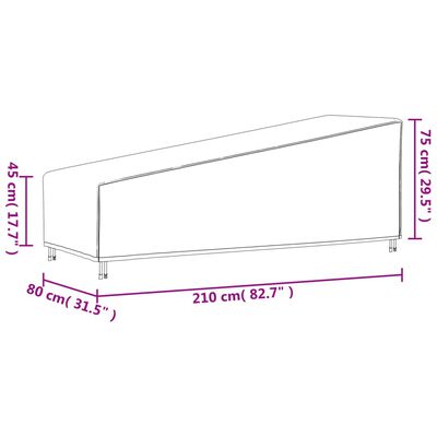 vidaXL Sonnenliegen-Abdeckung Schwarz 210x80x45/75 cm 420D Oxford