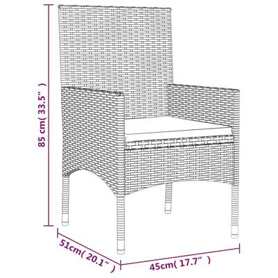 vidaXL 4-tlg. Garten-Lounge-Set mit Kissen Braun Poly Rattan