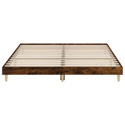 vidaXL Bettgestell ohne Matratze Räuchereiche 150x200 cm Holzwerkstoff