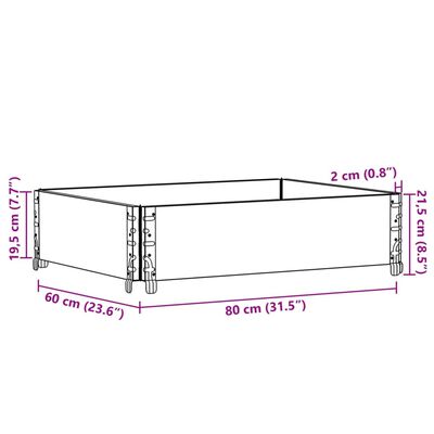 vidaXL Paletten-Aufsatzrahmen Braun 80x60 cm Massivholz Kiefer