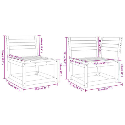 vidaXL 5-tlg. Garten-Sofagarnitur Wachsbraun Massivholz Kiefer