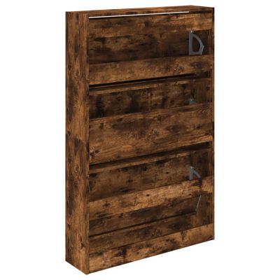 vidaXL Schuhschrank Räuchereiche 80x21x125,5 cm Holzwerkstoff