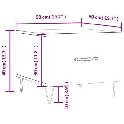 vidaXL Couchtisch Sonoma-Eiche 50x50x40 cm Holzwerkstoff