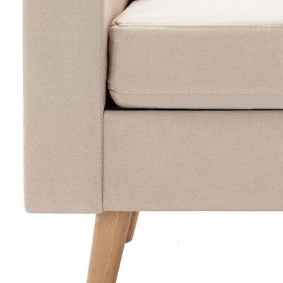 vidaXL 3-Sitzer-Sofa Creme Stoff