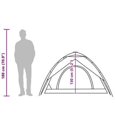 vidaXL Kuppel-Campingzelt 2 Personen Grün Quick Release