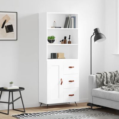 vidaXL Highboard Weiß 69,5x34x180 cm Holzwerkstoff