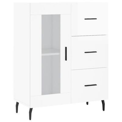 vidaXL Highboard Hochglanz-Weiß 69,5x34x180 cm Holzwerkstoff