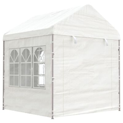 vidaXL Pavillon mit Dach Weiß 20,07x2,28x2,69 m Polyethylen