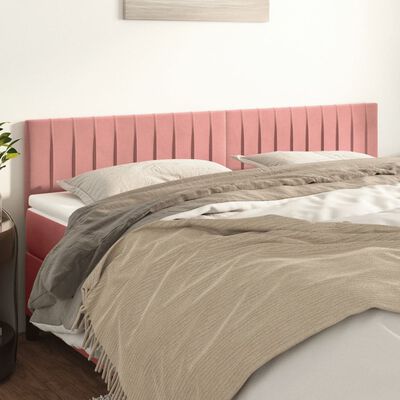 vidaXL Kopfteile 2 Stk. Rosa 100x5x78/88 cm Samt