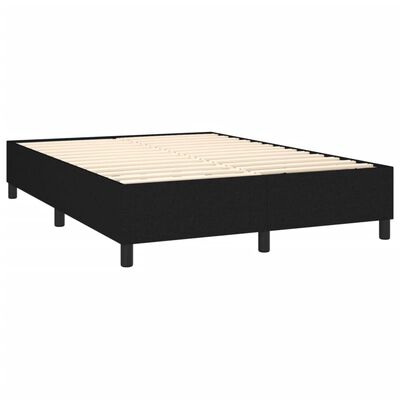 vidaXL Boxspringbett mit Matratze & LED Schwarz 140x200 cm Stoff