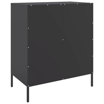 vidaXL Sideboard Schwarz 68x39x79 cm Stahl