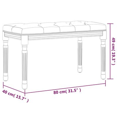 vidaXL Sitzbank Dunkelgrau 80x40x49 cm Stoff