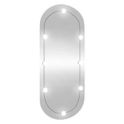 vidaXL Wandspiegel mit LED-Leuchten 45x100 cm Glas Oval