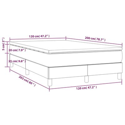 vidaXL Boxspringbett mit Matratze Schwarz 120x200 cm Kunstleder