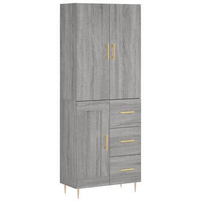 vidaXL Highboard Grau Sonoma 69,5x34x180 cm Holzwerkstoff