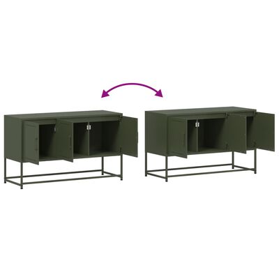 vidaXL TV-Schrank Olivgrün 100,5x39x60,5 cm Stahl