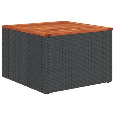 vidaXL 10-tlg. Garten-Sofagarnitur mit Kissen Schwarz Poly Rattan