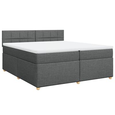 vidaXL Boxspringbett mit Matratze Dunkelgrau 200x200 cm Stoff