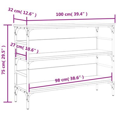 vidaXL Konsolentisch Braun Eichen-Optik 100x32x75 cm Holzwerkstoff