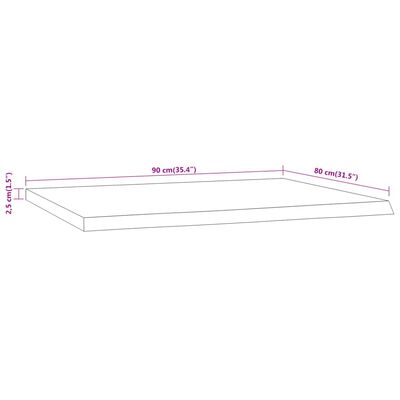 vidaXL Schreibtischplatte 90x80x2,5 cm Massivholz Akazie Baumkante