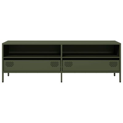 vidaXL TV-Schrank Olivgrün 135x39x43,5 cm Kaltgewalzter Stahl