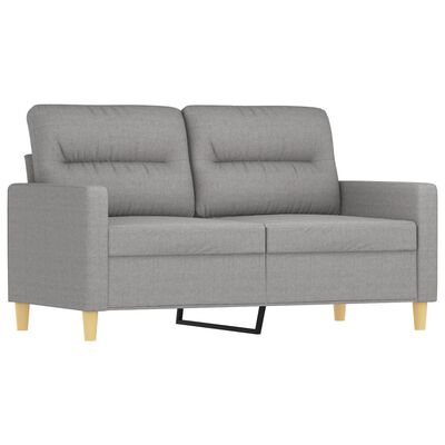 vidaXL 2-Sitzer-Sofa mit Kissen Hellgrau 120 cm Stoff