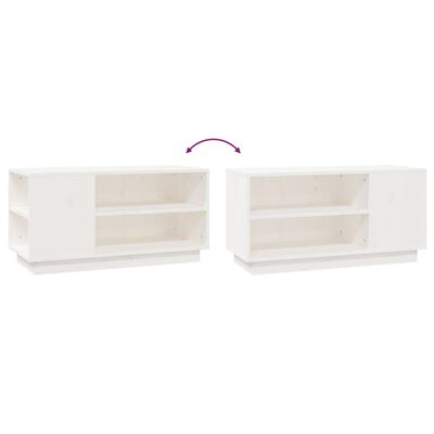 vidaXL TV-Schrank Weiß 80x35x40,5 cm Massivholz Kiefer