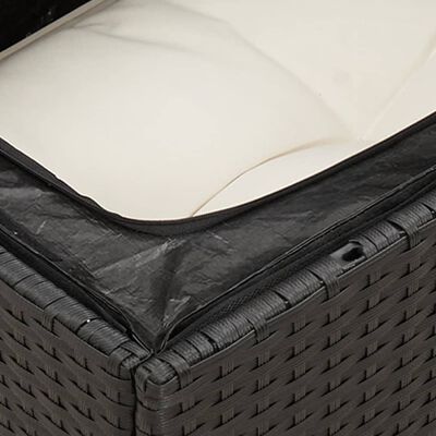 vidaXL 12-tlg. Garten-Sofagarnitur mit Kissen Schwarz Poly Rattan