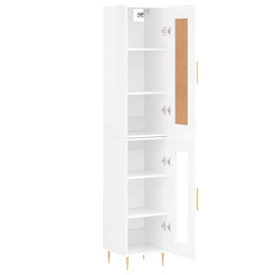 vidaXL Highboard Hochglanz-Weiß 34,5x34x180 cm Holzwerkstoff