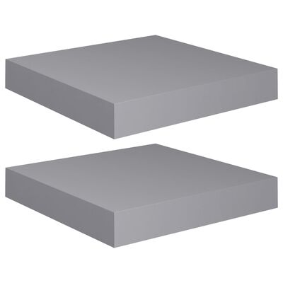 vidaXL Schweberegale 2 Stk. Grau 23x23,5x3,8 cm MDF