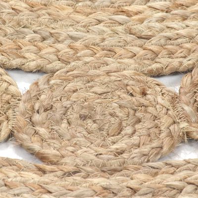 vidaXL Teppich Flechtmuster Jute 120 cm Rund