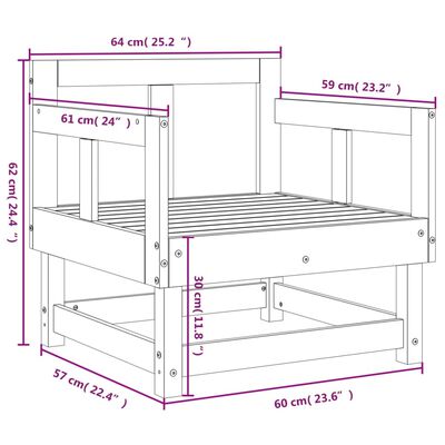 vidaXL Gartenstühle 2 Stk. Honigbraun Massivholz Kiefer