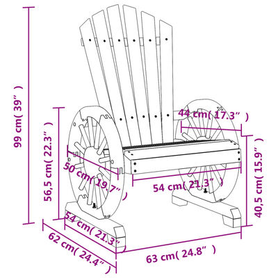 vidaXL Adirondack-Gartenstühle 4 Stk. Massivholz Tanne