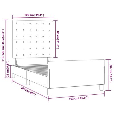 vidaXL Bettgestell mit Kopfteil Rosa 100x200 cm Samt