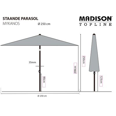 Madison Sonnenschirm Mykanos 250 cm Taupe