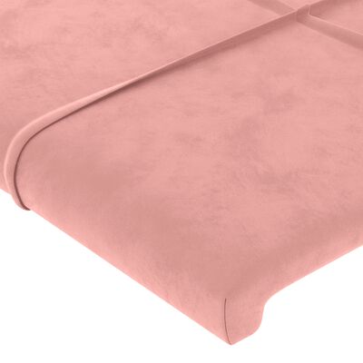 vidaXL Boxspringbett mit Matratze Rosa 100x200 cm Samt