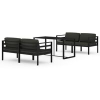 vidaXL 5-tlg. Garten-Lounge-Set mit Kissen Aluminium Anthrazit