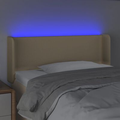 vidaXL LED Kopfteil Creme 103x16x78/88 cm Stoff