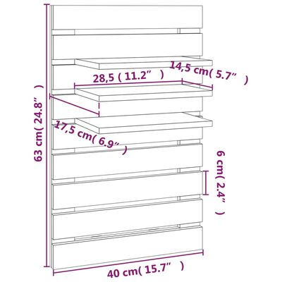 vidaXL Wandregal-Nachttische 2 Stk. Massivholz Kiefer