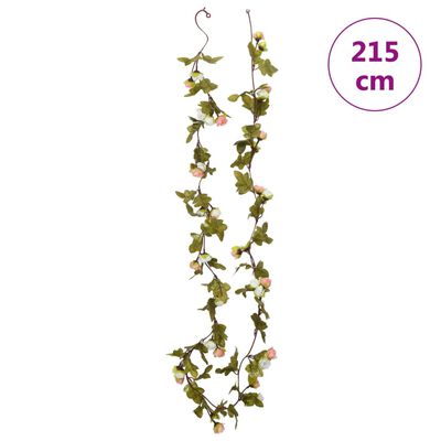 vidaXL Weihnachtskränze Blumen 6 Stk. Champagnerfarben 215 cm