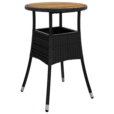 vidaXL 5-tlg. Garten-Bistro-Set mit Kissen Schwarz Poly Rattan