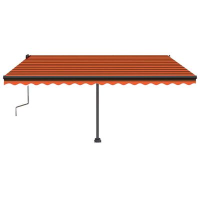 vidaXL Markise Manuell Einziehbar mit LED 450x350 cm Orange und Braun