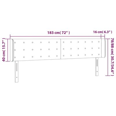 vidaXL Kopfteil mit Ohren Cappuccino-Braun 183x16x78/88 cm Kunstleder