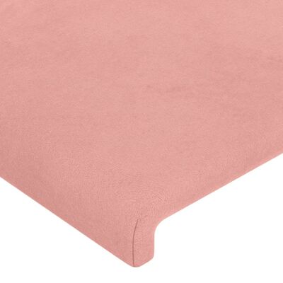 vidaXL Kopfteil mit Ohren Rosa 93x23x118/128 cm Samt