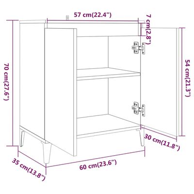 vidaXL Sideboard Grau Sonoma 60x35x70 cm Holzwerkstoff
