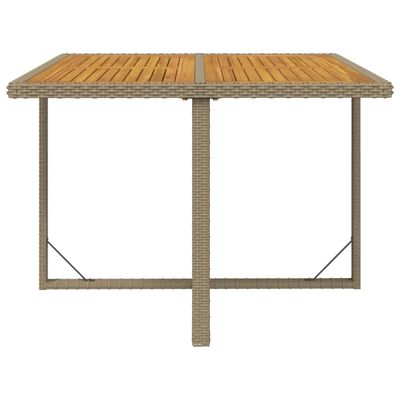 vidaXL 9-tlg. Garten-Essgruppe mit Kissen Poly Rattan Beige