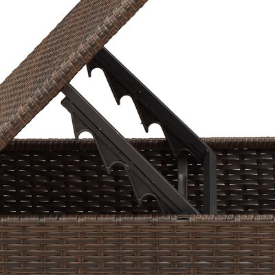 vidaXL Gartenhocker mit Kissen Braun 55x55x37 cm Poly Rattan