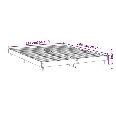 vidaXL Bettgestell ohne Matratze Braun Eiche 160x200 cm Holzwerkstoff