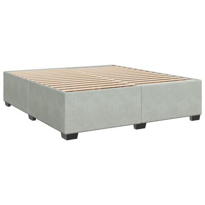 vidaXL Boxspringbett mit Matratze Hellgrau 180x200 cm Samt