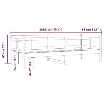 vidaXL Tagesbett Honigbraun Massivholz Kiefer 80x200 cm